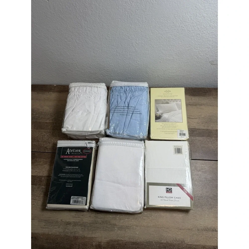 Lot of 6 Bedding King Size Pillow‎ Cases NEW